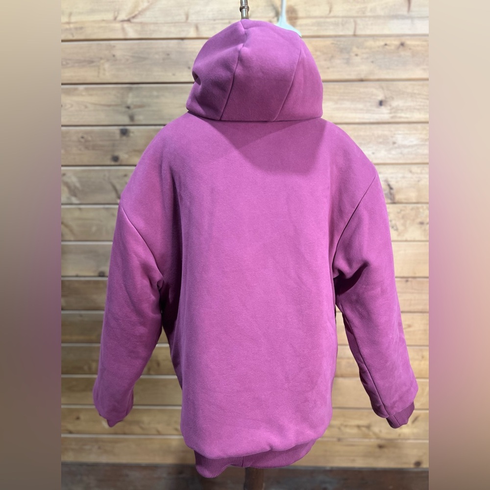 Comfrt Weighted Zip-Up Hoodie Berry Unisex Oversized Hooded Jacket WARM!!! XL - Picture 3 of 10